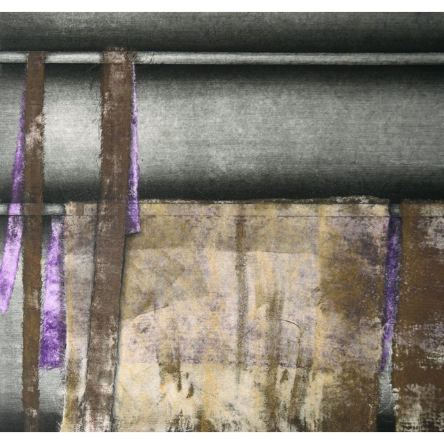 "Parts of a Kimono" Multi-Layer Collagraph in Ink on Paper Gorgeous purple mesh and rods collagraph by Patricia A. Pearce...