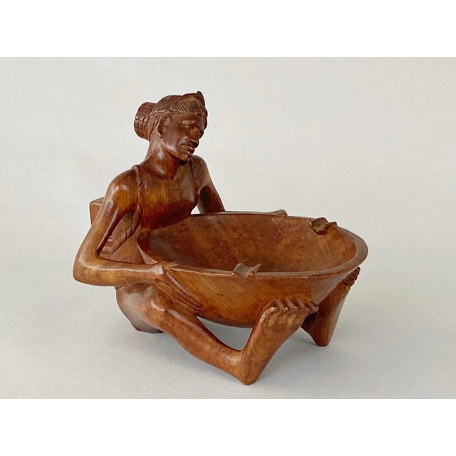 1920s 1920s African American Woman Carved Wood Ashtray For Sale - Image 5 of 6
