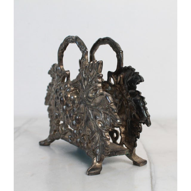 Godinger Vintage 1994 Godinger Silver Plated Grapevine Napkin Holder For Sale - Image 4 of 10