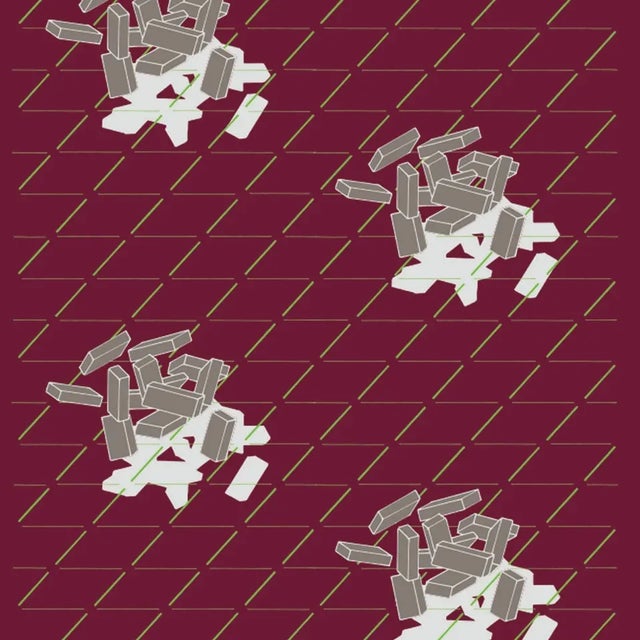 Contemporary Light Apparitions Bricks 1 Fabric Panel by Franco Raggi for Midsummer Milan For Sale - Image 3 of 3