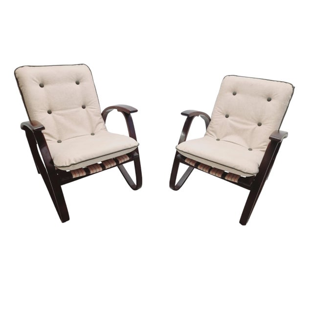 Set of Art Deco Lounge Chairs attributed to Jan Vanek, Former Czechoslovakia, 1920s For Sale - Image 6 of 6