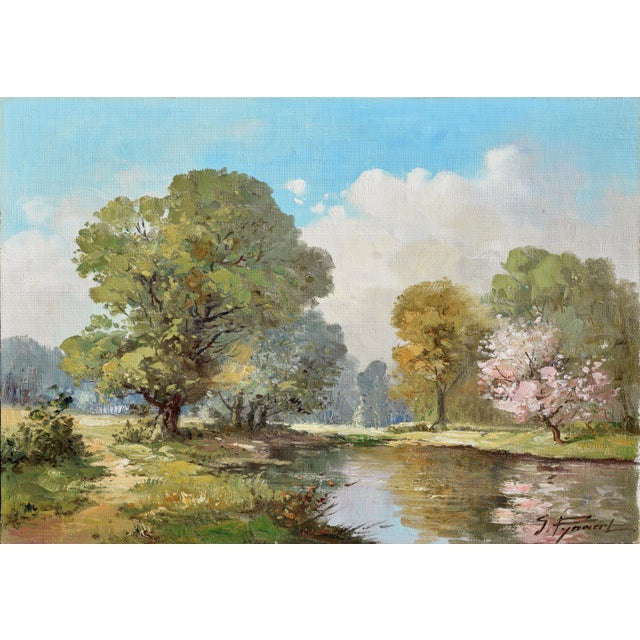 Mid Century Belgium Landscape by Gustav Pynaert For Sale In Monterey, CA - Image 6 of 6