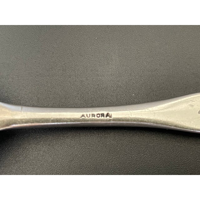 Late 19th Century Antique Aurora Royal 1890 Silverplate Fruit Orange Spoons Engraved With "Ella" - Set of 4 For Sale - Image 5 of 9