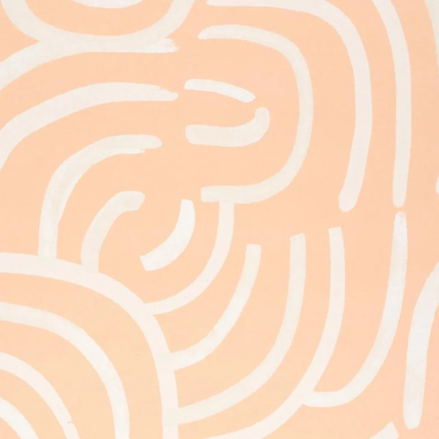 Mid-Century Modern Sample - Schumacher x BACKDROP New Beat Wallpaper in Light Peach For Sale - Image 3 of 5