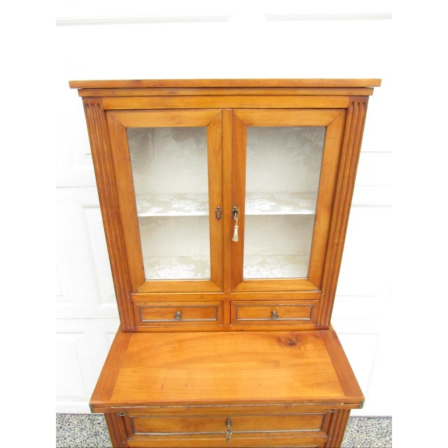 French Antique French Fruitwood Secretary Desk For Sale - Image 3 of 18