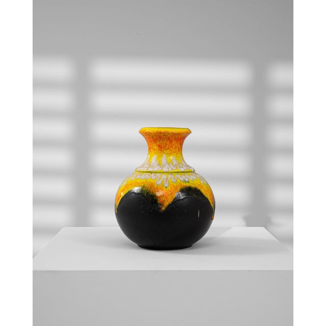 Rustic European 20th Century German W. Germany Ceramic Vase For Sale - Image 3 of 9