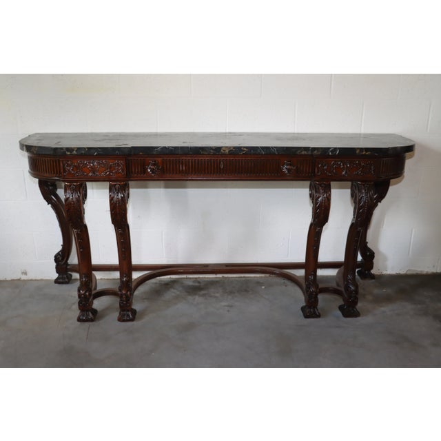 Renaissance Revival Marble Top Console For Sale - Image 9 of 9