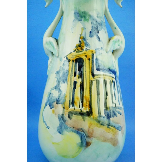 Majolica Ceramic Amphora Vase with Swan Handles by Nicola Ciavardoni Albisola, Italy, 1950s For Sale - Image 15 of 18