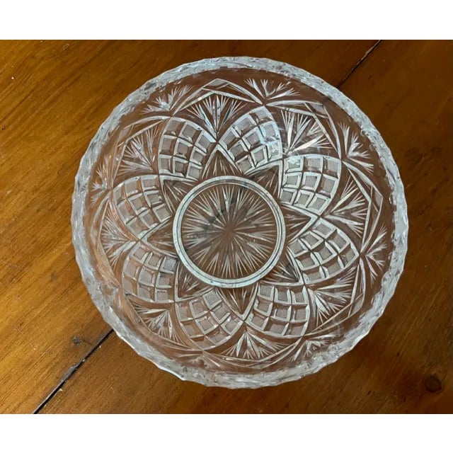 Antique American Brilliant Cut Crystal Bowl For Sale - Image 4 of 5