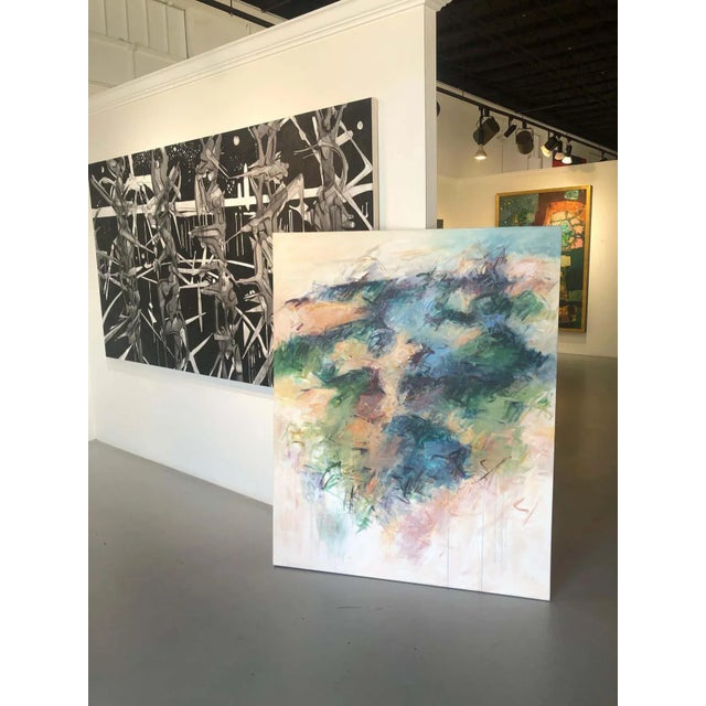 Mary Lou Siefker Acrylic Painting on Canvas Titled: Blue Crescendo For Sale - Image 9 of 9