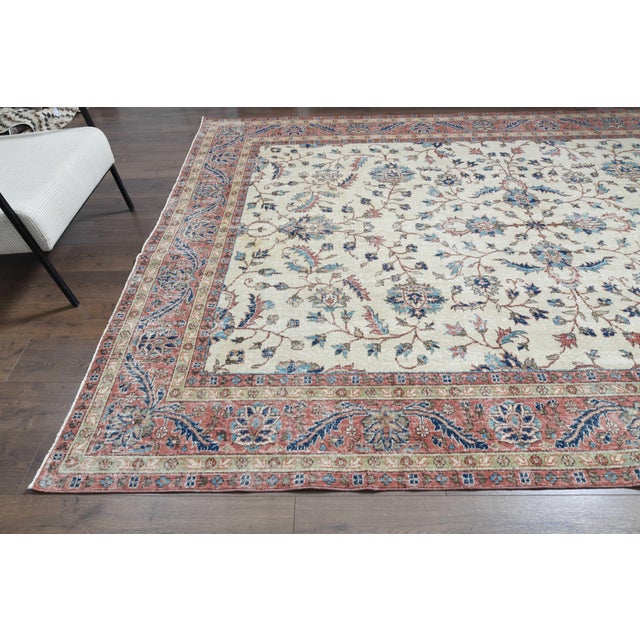 Textile 1970s Vintage Persian Handmade Wool Cotton Area Rug For Sale - Image 7 of 11