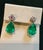 Gemstone GIA Certified 11 Ct Pear Cut COLOMBIAN Emerald & 1 Ct Each Diamond Drop Earrings For Sale - Image 7 of 18