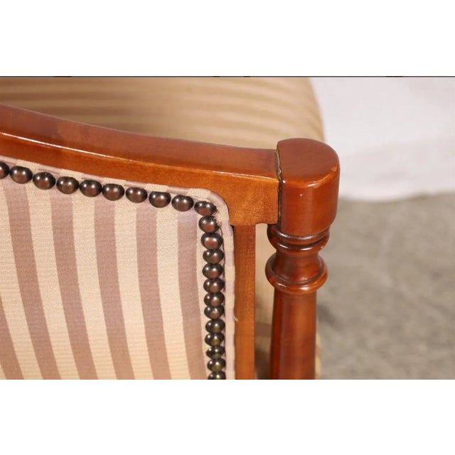 Late 20th Century Regency Style Barrel Back Chair For Sale - Image 4 of 4