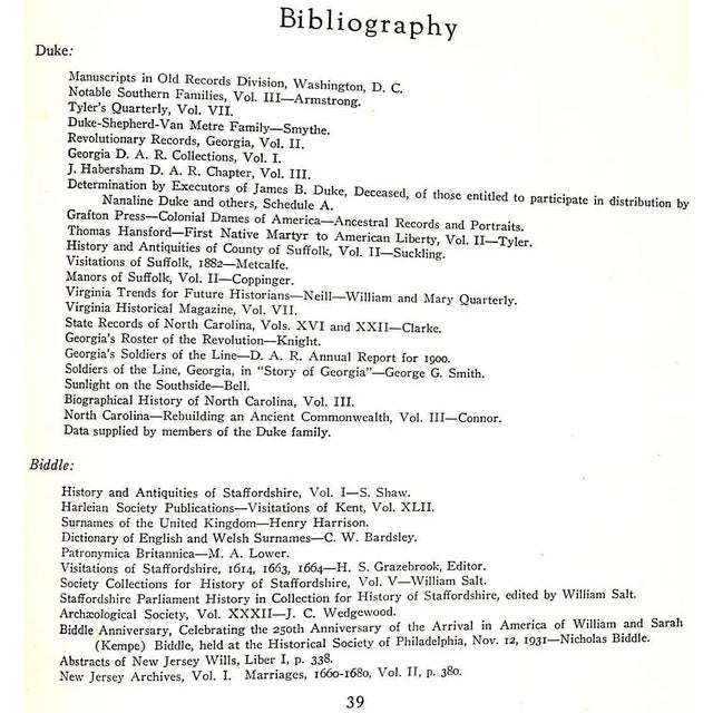 Paper Duke and Biddle Family Histories-Genealogical and Biographical For Sale - Image 7 of 11