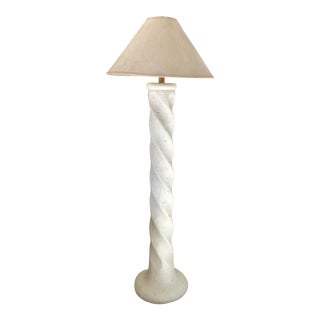 1980s Michael Taylor Plaster Spiral Floor Lamp For Sale