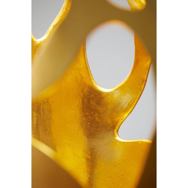 Bronze White Gold Leaf Vase by Reda Amalou Design For Sale - Image 14 of 14