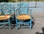 Aqua 1980s Set of Eight Country French Wheat Sheaf Back Chairs, Rush For Sale - Image 8 of 17