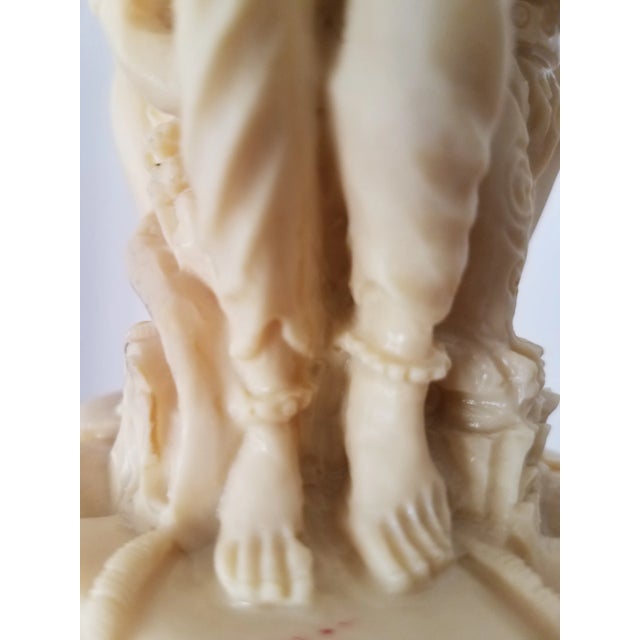 Antique Neoclassical Mythological Heavy Alabaster Hand Carved Sculpture, Signed and Marked For Sale - Image 12 of 13