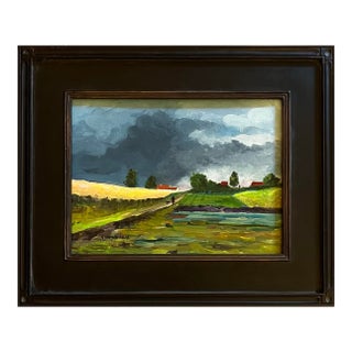 Oil Painting of an English Countryside Signed For Sale