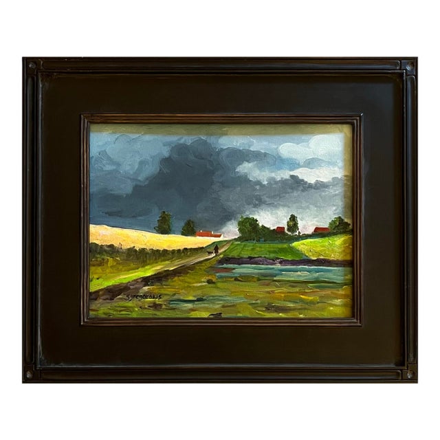 Oil Painting of an English Countryside Signed For Sale