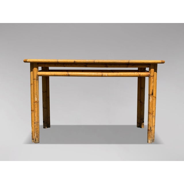 1960s Mid-Century French Bamboo Dining Table, 1960 For Sale - Image 5 of 8