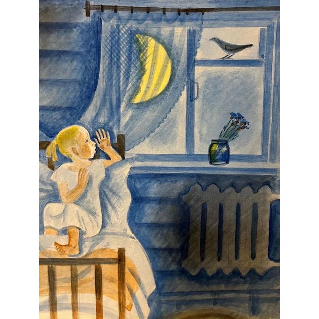 Modern Marina Yevgenyevna Uspenskaya, Masha's Fairy Tales, 1970s, Watercolor, Framed For Sale - Image 3 of 6