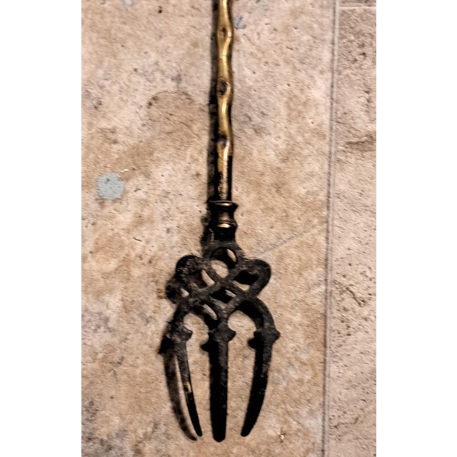 1960s 1960s Aberdeen Terrier Brass Roasting Fire 3 Prong Fork For Sale - Image 5 of 11
