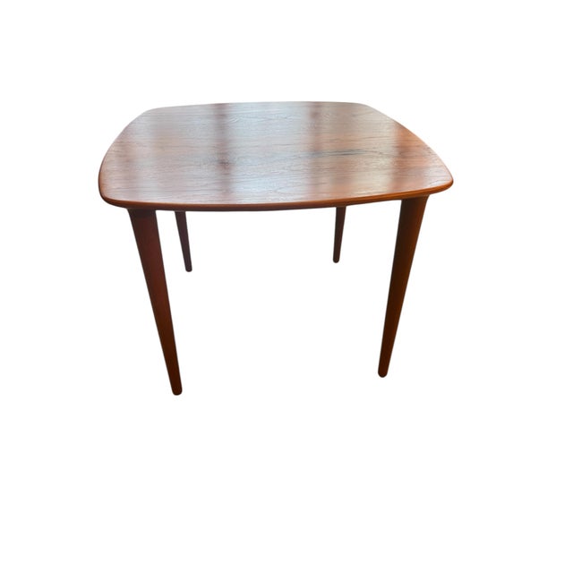 Scandinavian modern design side table with swiss edge in teak by rolf rastad and adolf relling for gustav bahus, 1960s...