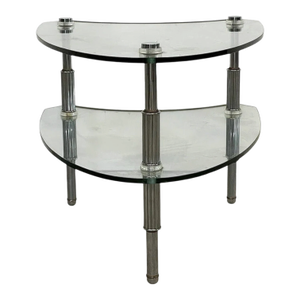 Vintage Industrial Chic Two Tier Italian Boomerang Side Table 1 of 2