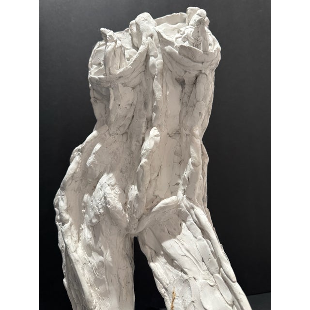 Sculpture Materials Larry Mohr Plaster Heavy Textured Female Torso Sculpture Signed From Artist Estate For Sale - Image 7 of 8