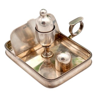 Silver Pearl Smoking Set with Carrying Handle For Sale