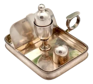 Silver Pearl Smoking Set with Carrying Handle