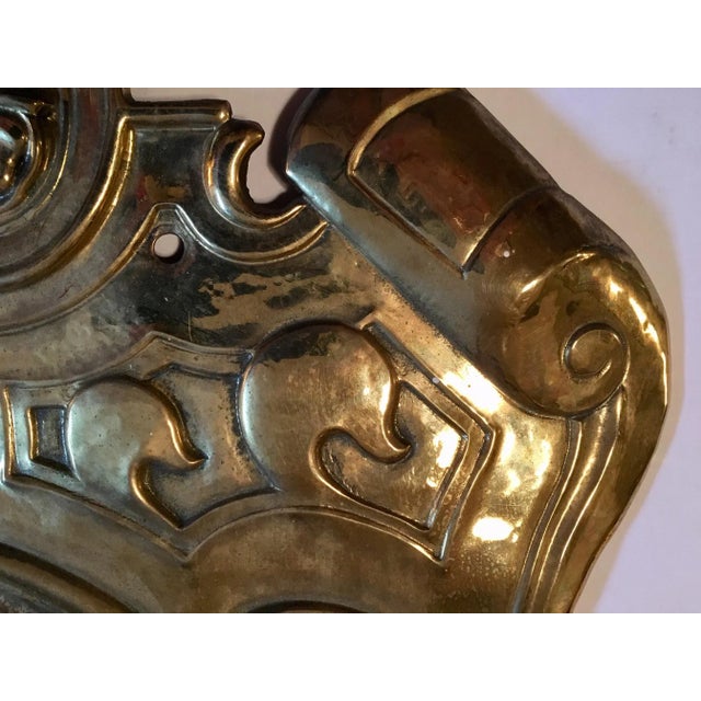 19th Century Baroque Style Large Brass Three-Light Swedish Wall Sconce For Sale In West Palm - Image 6 of 13