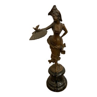 Early 20th Century Patinated Bronze Rococo Style Sculpture For Sale