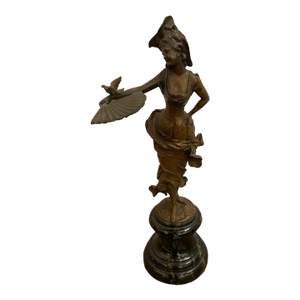 Early 20th Century Patinated Bronze Rococo Style Sculpture