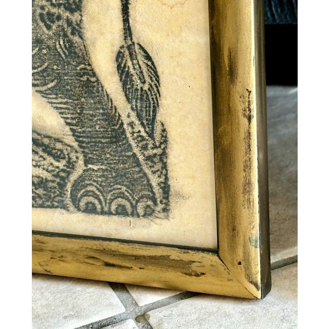 Pair of Original Thai Temple Charcoal Rubbing Framed Art For Sale - Image 9 of 12