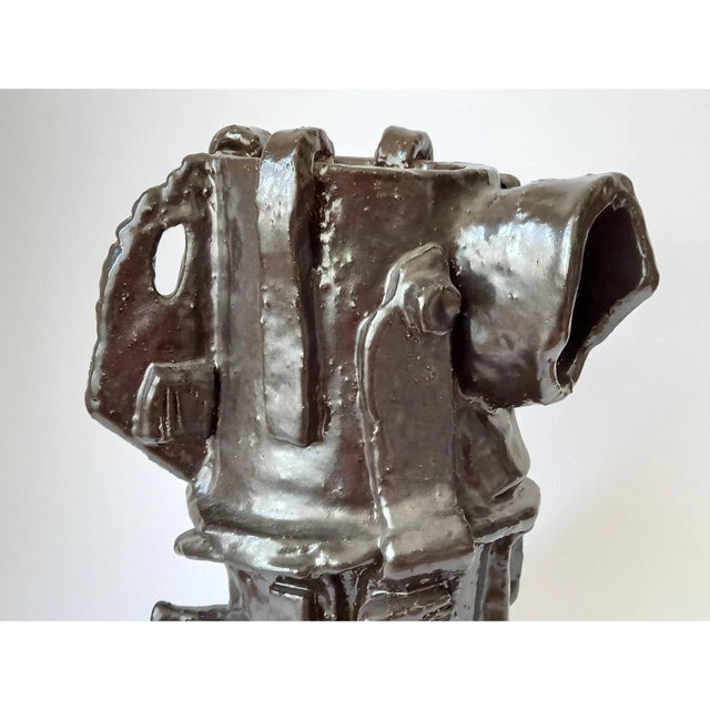 Pablo Picasso Inspired Sculptural Ceramic Vase For Sale - Image 9 of 9