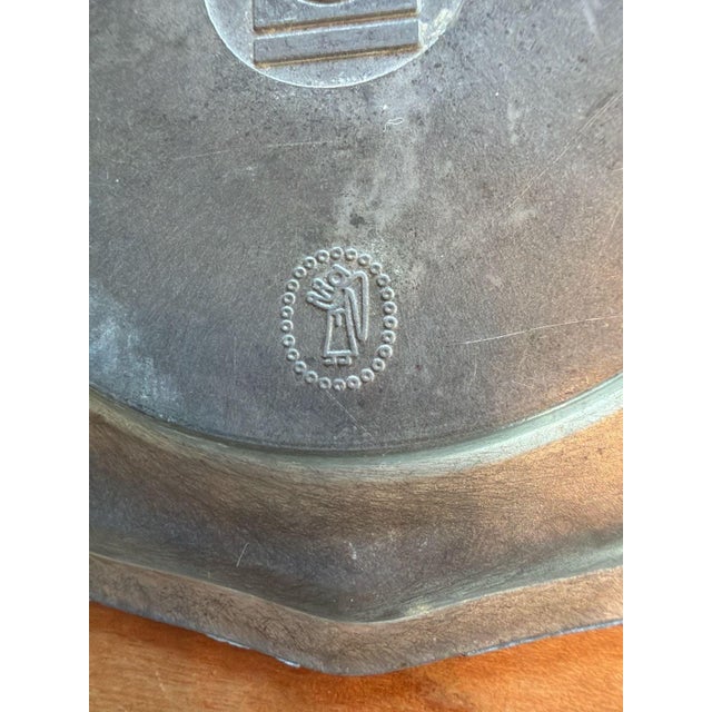 Metal Vintage Georg Vetter Pewter and Porcelain Coasters Set of 8 German Landmarks For Sale - Image 7 of 13