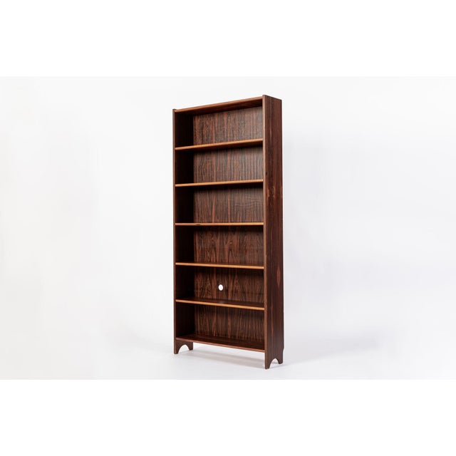 Mid-Century Modern Mid Century Rosewood Bookcase, Scandinavian Tall Display Shelf, 3 Avail For Sale - Image 3 of 15