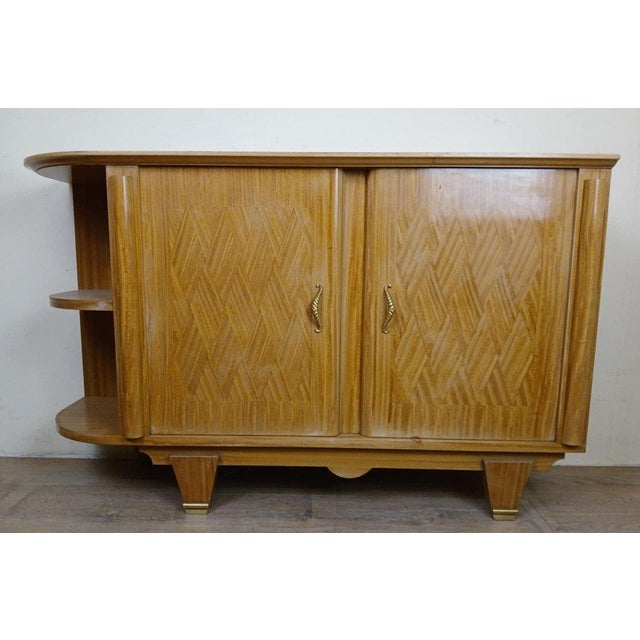 Art Deco Corner Buffet in Light Wood by Jules Leleu, 1930s For Sale - Image 10 of 10