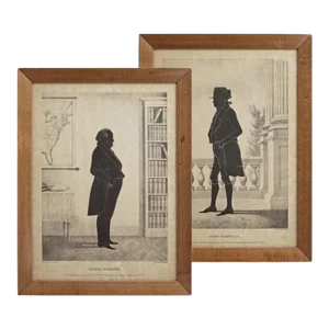 19th Century Silhouette John Marshall & Samuel Webster Framed - a Pair