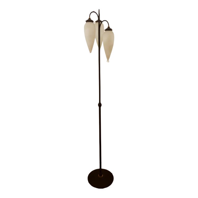 Molano Murano Glass Wrought Iron Floor Lamp For Sale