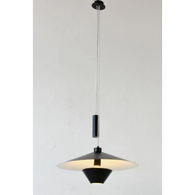 Black & White Metal Pendant from Baltensweiler, 1960s For Sale - Image 3 of 8