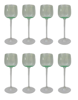 Antique Art Nouveau Wine Glasses, Set of 8