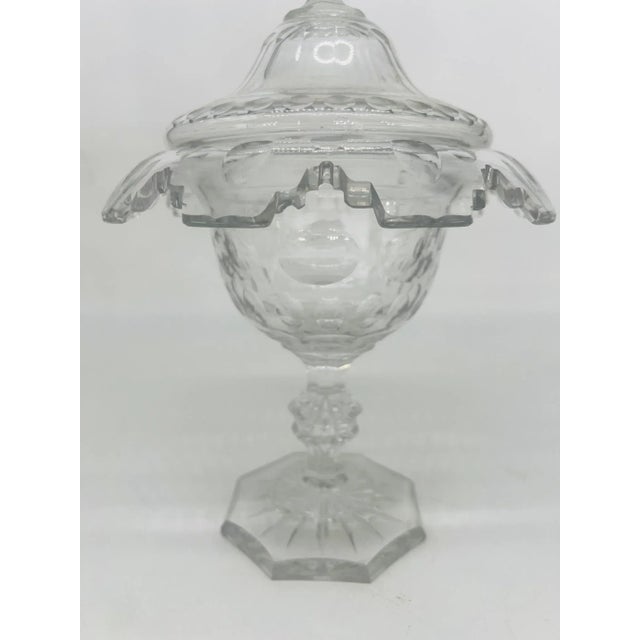 Mid 20th Century Antique Anglo-Irish Cut Crystal Lidded Urn For Sale - Image 5 of 11