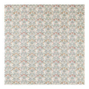 Morris & Co. Oak & Blossom Fabric in Umber/Mineral Blue