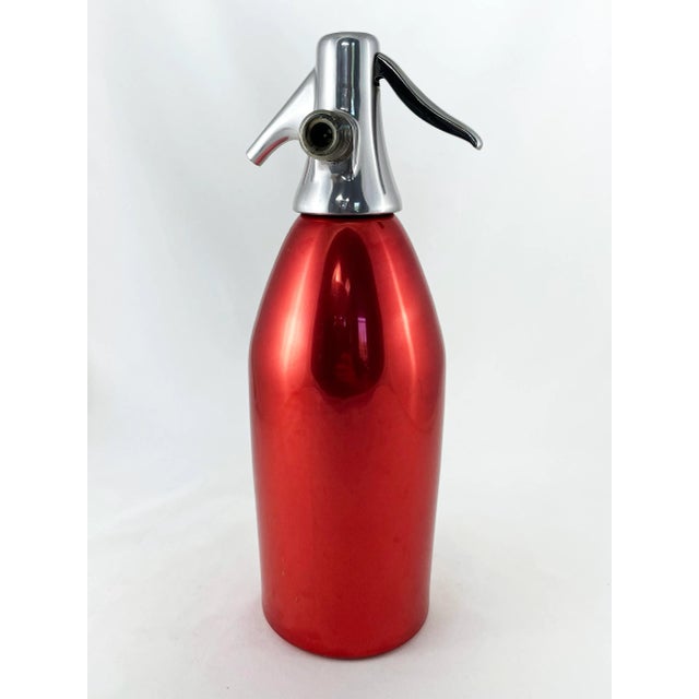 Italian Mid Century Modern Red Seltzer Bottle – Saccab Milano For Sale In Buffalo - Image 6 of 6