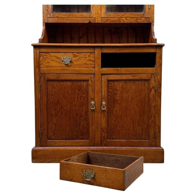 19th Century Antique 19th Century English Victorian Pitch Pine Dresser For Sale - Image 5 of 14
