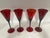 Modern Modern Mouth Blown Ruby Red Wine Glasses - Set of Four For Sale - Image 3 of 5