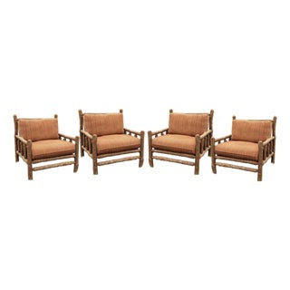 Set of Four Old Hickory Furniture Co. "Old Faithful" Great Room Lounge Chairs, Shelbyville, Indiana For Sale